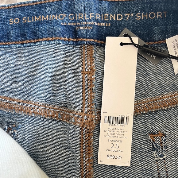 Chico’s So Slimming® Girlfriend Frayed Jean Shorts - Picture 4 of 5
